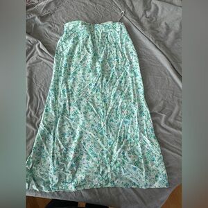 Floral Maxi Dress in Green and White